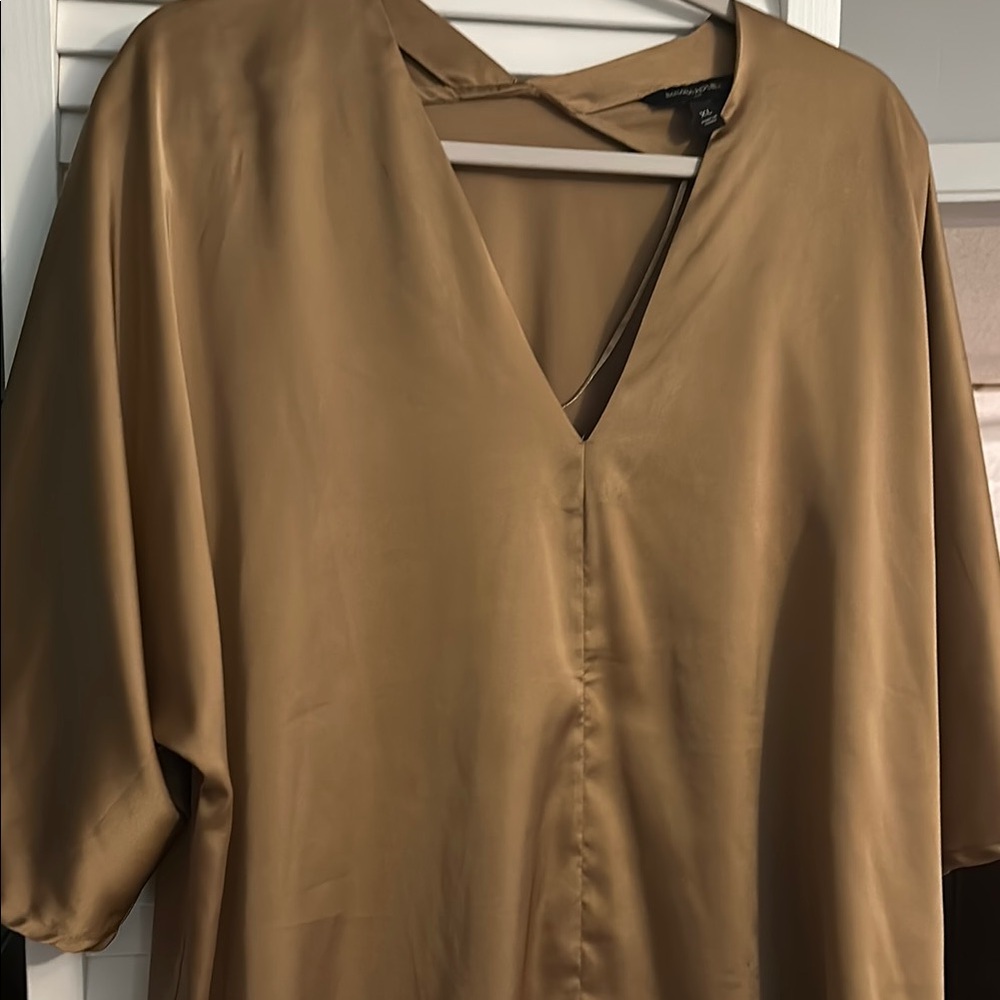 Banana Republic Tan V-Neck Blouse - Picture 2 of 8